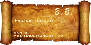 Boschan Baldvin névjegykártya